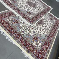 فرش دستباف (بساک)جفت ۶ متری ۵ رنگ ابریشم|فرش|مشکیندشت, |دیوار