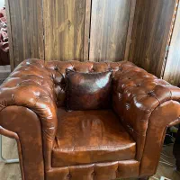 مبل چرم قهوه ای ۸ نفره|مبلمان خانگی و میز عسلی|تهران, باشگاه نفت|دیوار