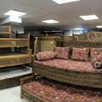 صندلی تک و دونفره چوبی سنتی روس/ میز و تخت و عسلی|مبلمان خانگی و میز عسلی|زنجان, |دیوار