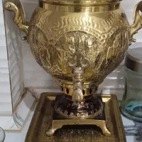 سماور ذغالی برنجی با زیر سماوری