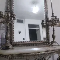 آینه و شمعدان برنز