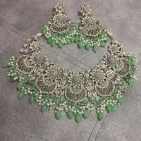 سرویس جواهر هندی سبز نقرهای|جواهرات|بندرعباس, |دیوار