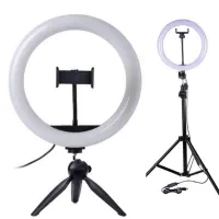 رینگ لایت 26 سانتی بهمراه پایه فلزی 2 متری