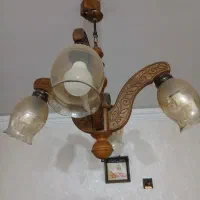 لوستر چهار شاخه چوب طرح منبت