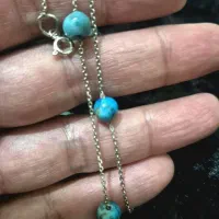گردنبند نقره با سنگ فیروزه اصل|جواهرات|کرمانشاه, |دیوار