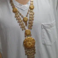 سرویس گردنبند نقره بحرینی (روکش آبکاری طلا) 84گرم