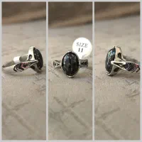 ۴عدد انگشتر مردانه سنگ طبیعی،رکاب سیاه قلم