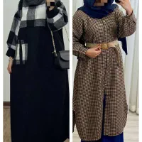 پالتو کفتان چارخونه پشمی سوییت شیک سایز ۴۲تا ۵۰ ۵۲