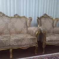 مبل سلطنتی۹نفره دسته متکایی با جلومبلی|مبلمان خانگی و میز عسلی|خوی, |دیوار