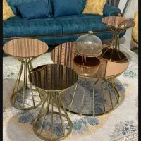 جلو مبلی طلایی وتاب فلزی