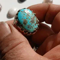 سنگ نگین فیروزه نیشابور انگشتر نقره