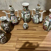 ست کامل ظروف چینی دست ساز  شرقی خاص برای کلکسیون|ظروف سرو و پذیرایی|اصفهان, توپخانه ارتش|دیوار