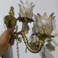 دو عدد لوستر دیواری برنزی