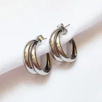 گوشواره نیم حلقه ای نقره ای مینیمال کیوت|بدلیجات|کرج, شهرک آسمان|دیوار