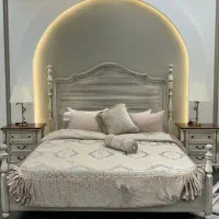 سرویس خواب مدرن چوبی تختخواب دو نفره لوکس|تخت و سرویس خواب|اردبیل, |دیوار