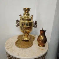 سینی و پارچ و سماور برنز یا برنزی آکبند نو