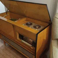 رادیو گرام قدیمی ریل مبله گراندیک لامپی عتیقه ق