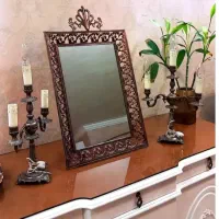 آینه و شمعدان برنز