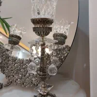 آینه وشمعدان به همراه پایه برنجی