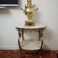 میز برنزی کنسول رویه سنگ، 2طبقه