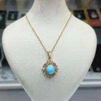 آویز گردنی طلاروس فیروزه نیشابوری