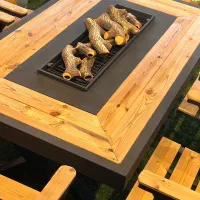 میز آتشکده پایه مدرن پروفیلی چوبی|بخاری، هیتر، شومینه|تهران, تهرانپارس شرقی|دیوار