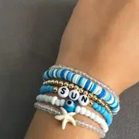 دستبند گردنبند با مروارید و منجوق|بدلیجات|خرم‌آباد, |دیوار