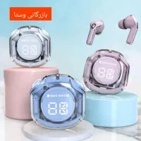 ایرپادشیشه ایHDهنذفری بولوتوثی هدفون ساعت پاوربانک