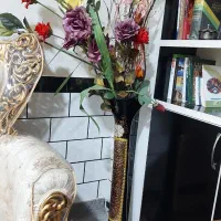 گلدان لوکس دکوراتیو شیشه ای ویترای دست ساز