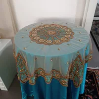 میزگرد به همراه رومیزی سنتی اعلا|میز و صندلی غذاخوری|تهران, تهران‌نو|دیوار