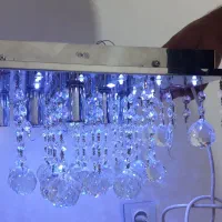 لوستر صفحه ای مربع با گوی کریستالی|لوستر و چراغ آویز|کرمانشاه, |دیوار