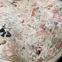 فرش دستبافت تمام ابریشم قم گرد قطر ۲|فرش|تهران, یوسف‌آباد|دیوار