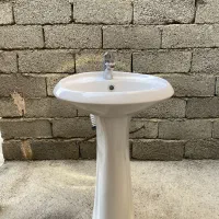 روشویی کامل همراه با شیر اهرمی ولوله فاضلاب کامل|لوازم سرویس بهداشتی|سلماس, |دیوار