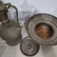 آفتابه لگن مسی بسیار کهنه و قدیمی|کلکسیون اشیاء عتیقه|تهران, وصفنارد|دیوار