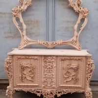 کنسول و آینه و میز تلویزیون چوبی