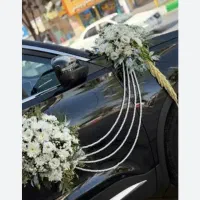 تزئین ماشین عروس ودسته گل سبد گل باکس و..
