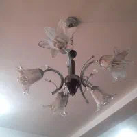 لوستر پنج شاخه بسیارزیبا در شهر سنگر|لوستر و چراغ آویز|سنگر, |دیوار