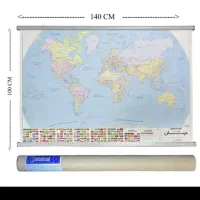 نقشه جهان ۱۰۰ در ۱۴۰ سانتیمتر