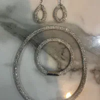 ست سوارسکی نقره ای