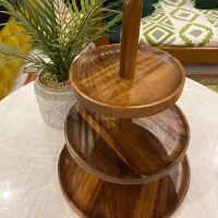 شیرینی خوری سه طبقه چوبی تایلندی|ظروف سرو و پذیرایی|کیش, |دیوار