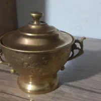 قندان  وکاسه ی برنزی قدیمی ،|کلکسیون اشیاء عتیقه|یاسوج, |دیوار