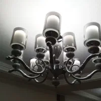 لوستر شاخه برنجی سرامیک سیلور وطلایی|لوستر و چراغ آویز|قدس, شهرقدس|دیوار