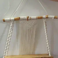 قفسه چوب و‌مکرومه|صنایع دستی و سایر لوازم تزئینی|کرمان, |دیوار