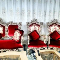 مبلمان ۹ نفره استیل در حدنو سلطنتی با میز عسلی