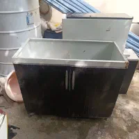 سینک و کابینت فلزی|آب‌چکان و نظم‌دهنده ظروف|رشت, پاره بیجار|دیوار