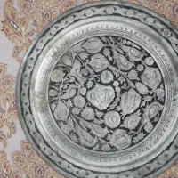 سینی مسی قدیمی قلمکاری شده