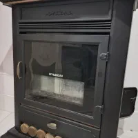 بخاری گازی مشکی طرح شومینه