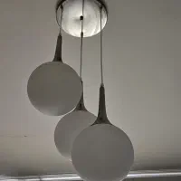لوستر حبابی مات ۳ تایی و یک عدد حبابی تمام استیل|لوستر و چراغ آویز|مشهد, وکیلآباد|دیوار