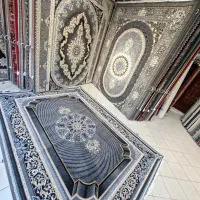 فرش پتینه۱۲متری لاکی طوسی و فیلی ۷۰۰نما حاجی حسینی