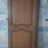 درب لابی ساختمان تمام چوب راش باروکش چوب گردو